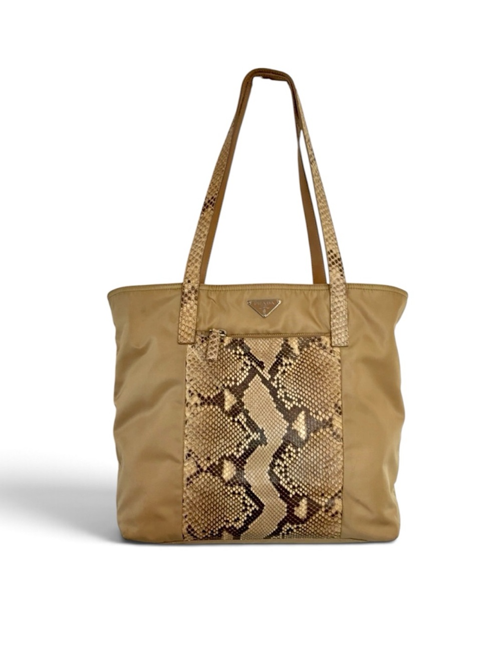 Prada Snakeskin & Nylon Tote